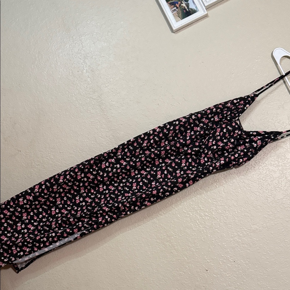 Floral Black and Pink Maxi Dress